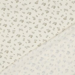 Waffeljersey Blumen - creme