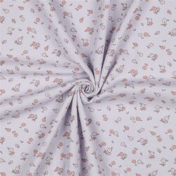 Waffeljersey Blumen - LAVENDER