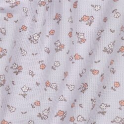 Waffeljersey Blumen - LAVENDER