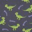 Baumwolljersey Dinos - indigo meliert