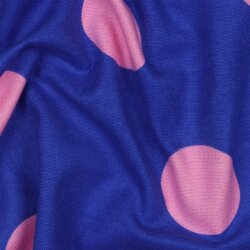 Baumwollflanell Punkte - kobaltblau