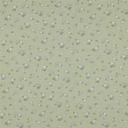 Waffeljersey Blumen - SAGE