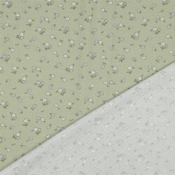 Waffeljersey Blumen - SAGE