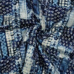 Steppstoff Rautenwaben Digital Patchwork - dunkelblau