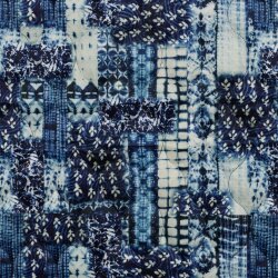 Steppstoff Rautenwaben Digital Patchwork - dunkelblau