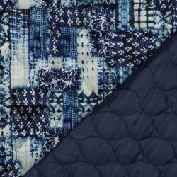 Steppstoff Rautenwaben Digital Patchwork - dunkelblau