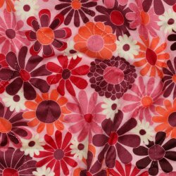 Steppstoff Rautenwaben Digital Blumen - pink