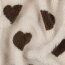 Teddystoff braune Herzen - creme
