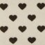 Teddystoff braune Herzen - creme
