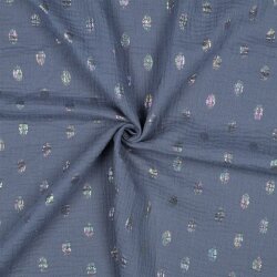 Musselin FOIL SPOTS - JEANS