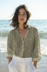 Musselin FOIL SPOTS - JEANS