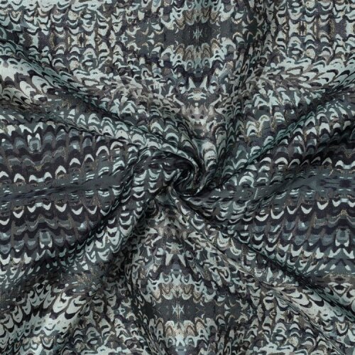 Jacquard Reptilienoptik Lurex - pinie