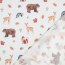 Feine Baumwollpopeline Digital FOREST Tiere - weiß