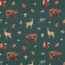 Feine Baumwollpopeline Digital FOREST Tiere - DARK GREEN