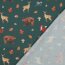 Feine Baumwollpopeline Digital FOREST Tiere - DARK GREEN