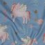 Feine Baumwollpopeline Digital UNICORNS - LIGHT BLUE