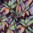 Baumwollsatin Digital LEAVES - DARK PURPLE