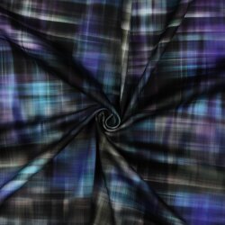 Baumwollsatin Digital CHECK - schwarz