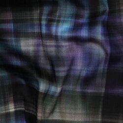 Baumwollsatin Digital CHECK - schwarz