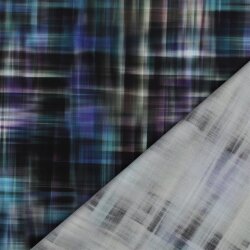 Baumwollsatin Digital CHECK - schwarz