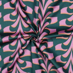 Baumwollsatin Blumenkunst - dunkelgrün