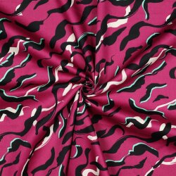 Baumwollsatin Tiere SKIN - FUCHSIA