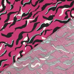 Baumwollsatin Tiere SKIN - FUCHSIA