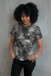 Baumwolljersey Digital Jeanshosentaschen - dunkelgrau