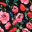 French Terry Digital Blumen - schwarz