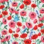 French Terry Digital Blumen - weiß