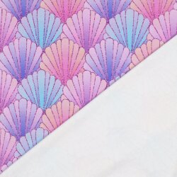 French Terry Digital SEASHELLS - lila