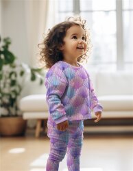 French Terry Digital SEASHELLS - lila