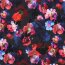 French Terry Digital Blumen - dunkelblau