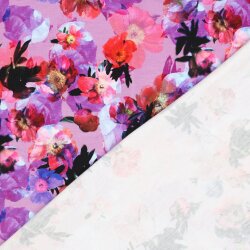 French Terry Digital Blumen - lavendel