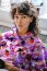 French Terry Digital Blumen - lavendel