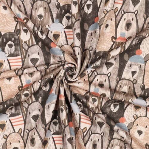 Ganzjahressweat Digital Bärenversammlung - beige