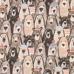 Ganzjahressweat Digital Bärenversammlung - beige