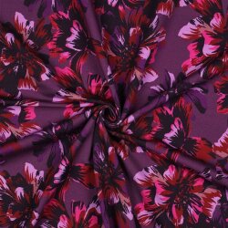 Ganzjahressweat Digital Blumen - magenta