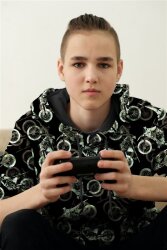 Ganzjahressweat Digital Dirtbike - schwarz/grün