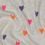 Baumwolljersey Neon Herzen - creme meliert