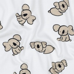 Baumwolljersey Organic KOALAS - weiß