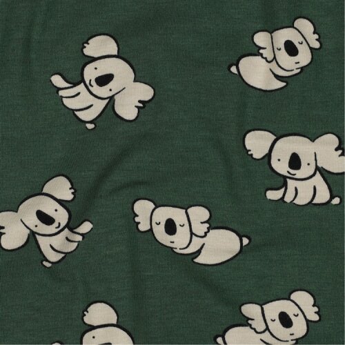 Baumwolljersey Organic Koalas - dunkelgrün