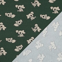 Baumwolljersey Organic Koalas - dunkelgrün