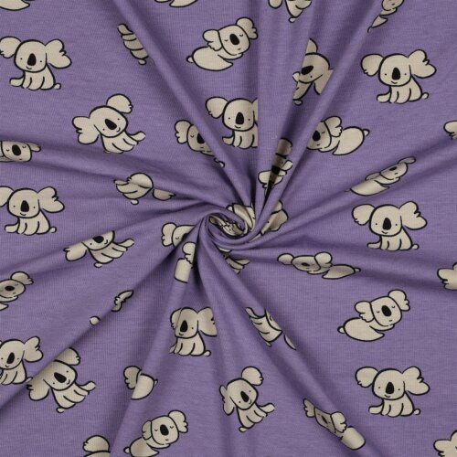 Baumwolljersey Organic Koalas - lavendel