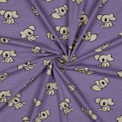 Baumwolljersey Organic Koalas - lavendel