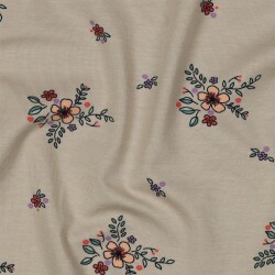 Baumwolljersey Organic Blumen - sand
