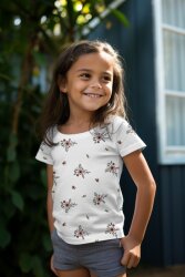 Baumwolljersey Organic Blumen - sand