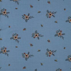 Baumwolljersey Organic Blumen - hellblau