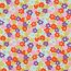 Baumwolljersey Blumenmeer - rot/limette