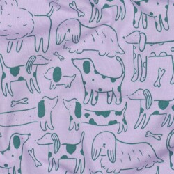 Baumwolljersey Hunde - helllila